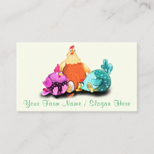 Happy Chickens Boerderij Fun Farmers Visitekaartje (Voorkant)