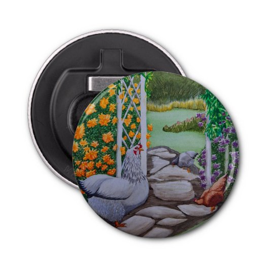 Happy Chickens Button Flesopener (Voorkant)