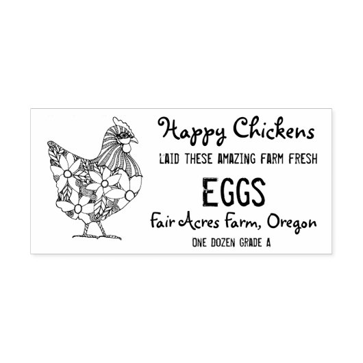 Happy Chickens Ei Carton Stempel (Afrduk)