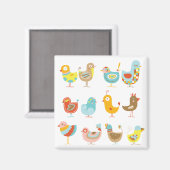 Happy Chickens Magneet (Voorkant / Achterkant)