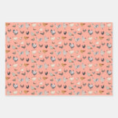 Happy Chickens Wrapping Paper Flat Sheet set van 3 (Voorkant 2)