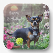 Happy Chihuahua Birthday Papieren Bordje (Voorkant)