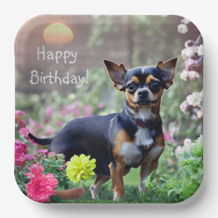 Happy Chihuahua Birthday Papieren Bordje