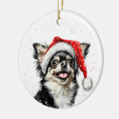 Happy Chihuahua Dog Christmas Personalized Keramisch Ornament (Links)