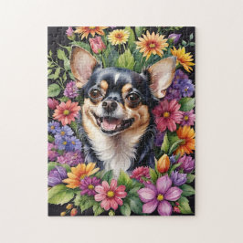 Happy Chihuahua Dog Pet Portrait Watercolor Animal Legpuzzel