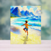 Happy Child Freedom Dance op het strand Acryl Bord (Neutraal)
