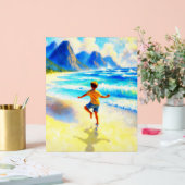 Happy Child Freedom Dance op het strand Acryl Bord (Huwelijk)