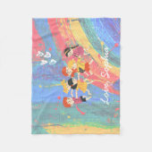Happy Children and Rainbow Fleece Blanket Deken (Voorkant)