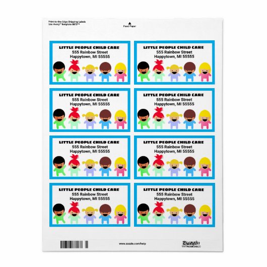Happy Children Daycare Etiket (Full Sheet)