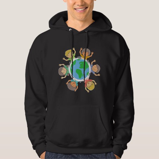 Happy Children Environmental Protection Earth Day Hoodie (Voorkant)