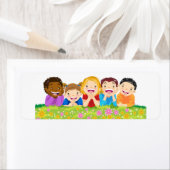 Happy Children glimlacht in Natuur Stickers (Insitu)