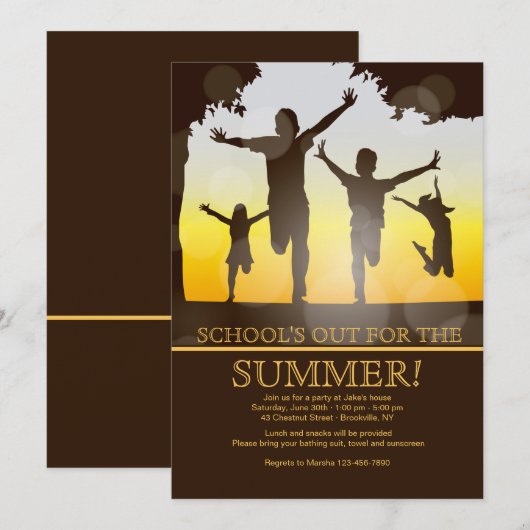 Happy Children Invitation Kaart (Voorkant / Achterkant)