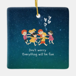 Happy Children Keramisch Ornament