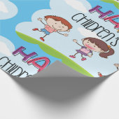 Happy Childrens Dag Cadeaupapier (Hoek)