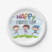 Happy Childrens Dag Papieren Bordje (Voorkant)