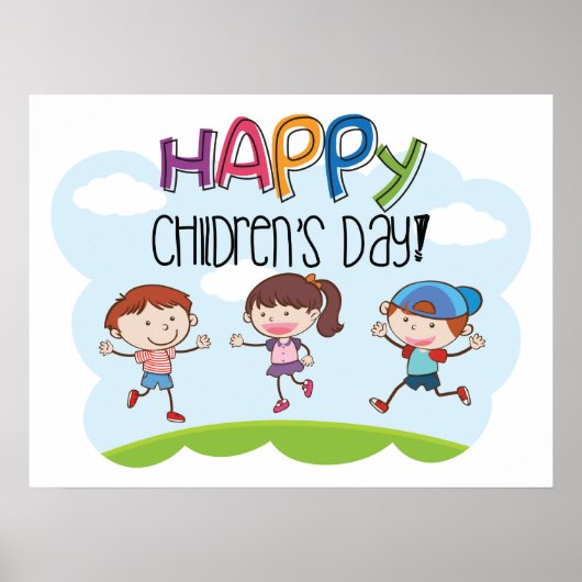 Happy Childrens Dag Poster (Voorkant)