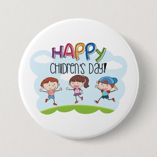 Happy Childrens Day Kids Celebration Ronde Button 7,6 Cm (Voorkant)