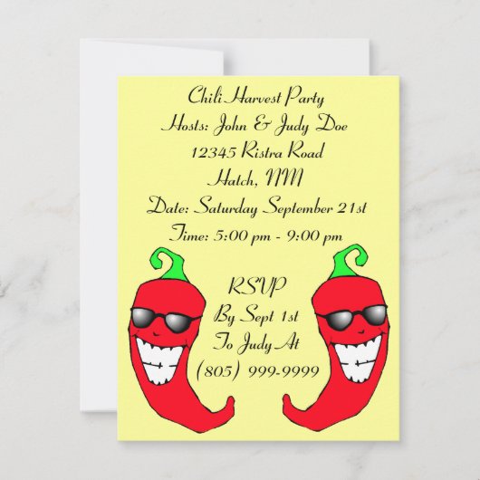 Happy Chiles Pepper Ristra PARTIJ INVITATION Kaart (Voorkant)