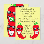 Happy Chiles Pepper Ristra PARTIJ INVITATION Kaart (Voorkant / Achterkant)