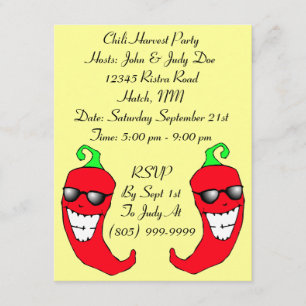 Happy Chiles Pepper Ristra PARTIJ INVITATION Kaart