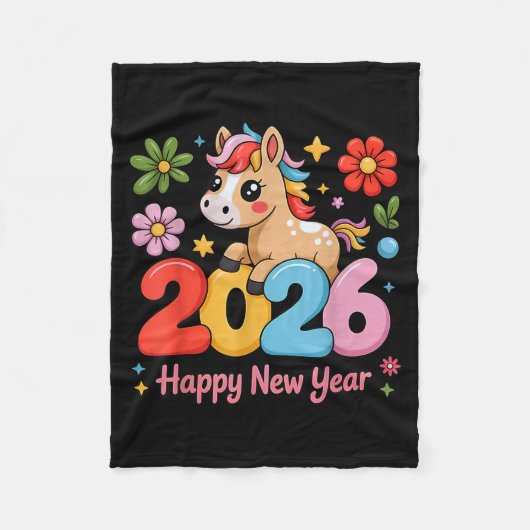 Happy Chinese Lunar New Year 2026 Year Of The Fire Fleece Deken (Voorkant)