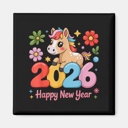 Happy Chinese Lunar New Year 2026 Year Of The Fire Magneet (Voorkant)