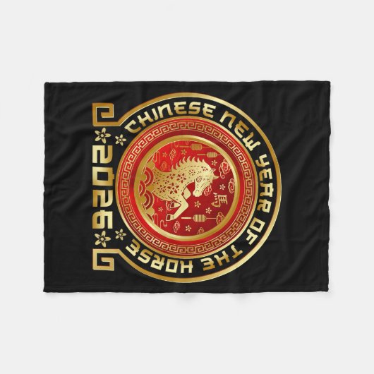 Happy Chinese Lunar New Year 2026 Zodiac Year Of T Fleece Deken (Voorkant (Horizontaal))