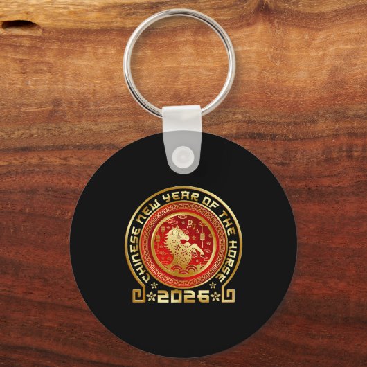 Happy Chinese Lunar New Year 2026 Zodiac Year Of T Sleutelhanger (Voorkant)