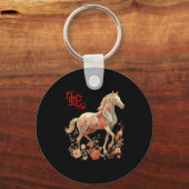 Happy Chinese Lunar New Year Of The Horse 2026 Men Sleutelhanger (Voorkant)