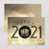 Happy Chinese Metal Ox Nieuwjaar 2021 HpostC Feestdagenkaart (Voorkant / Achterkant)