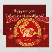 happy Chinese New Year 2023 Holiday Kaart (Voorkant / Achterkant)