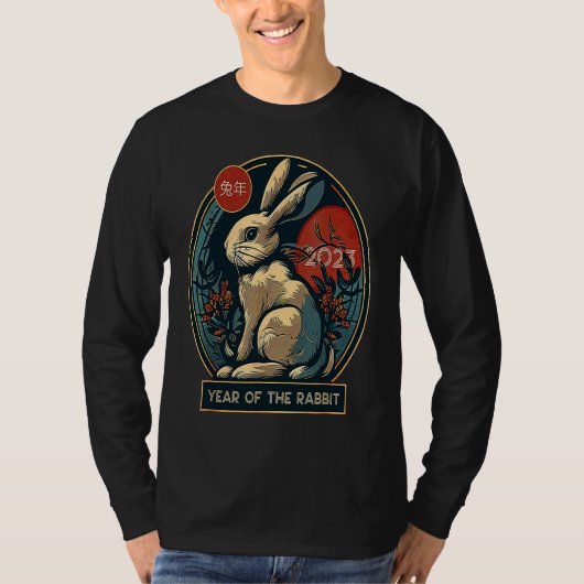Happy Chinese New Year 2023 Year of The Rabbit Hor T-shirt (Voorkant)