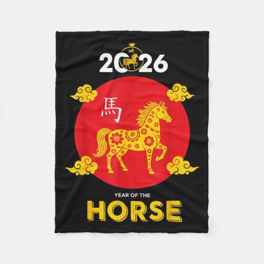 Happy Chinese New Year 2026 Year Of The Horse  Fleece Deken (Voorkant)