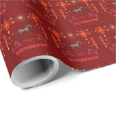 Happy Chinese new year deep red Cadeaupapier (Rol Hoek)