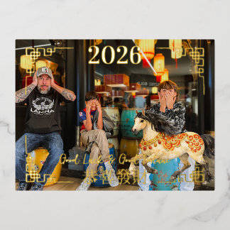 Happy Chinese New Year | Family Photo  Folie Feestdagen Briefkaart