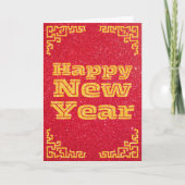 Happy Chinese New Year Glitter Kaart (Voorkant)