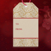 Happy Chinese New Year of Horse Elegant Gold Red  Cadeaulabel