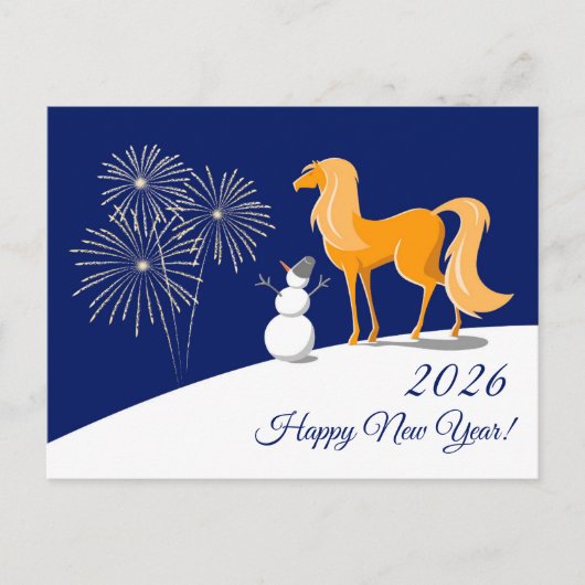 Happy Chinese New Year of the Fire Horse 2026 Feestdagenkaart (Voorkant)