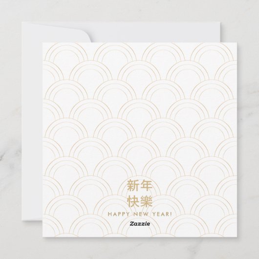 Happy Chinese New Year Spring Flowers Decoration Feestdagenkaart (Achterkant)