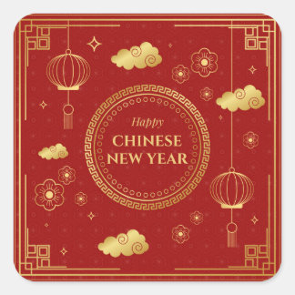 Happy Chinese New Year Vierkante Sticker