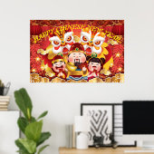 HAPPY CHINESE NIEUW JAAR POSTER (Thuiskantoor)