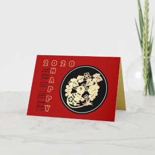 Happy Chinese Rat Nieuwjaar 2020 24-HGC op papier Kaart