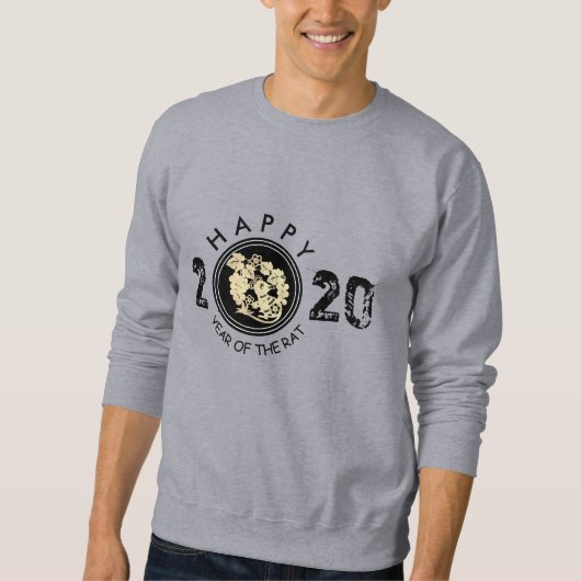 Happy Chinese Rat Nieuwjaar 2020 Mannen Sweatshirt (Voorkant)