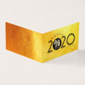 Happy Chinese Rat Nieuwjaar 2020 Papier-cut 3 BC Visitekaartje (Buitenkant)