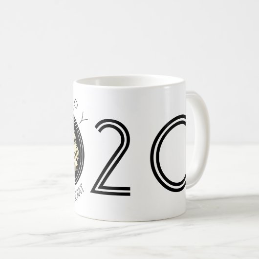 Happy Chinese Rat Nieuwjaar 2020 Witte Mok 1 (Voorkant rechts)