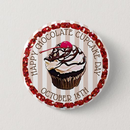 Happy Chocolate Cupcake Dag 18 oktober Button (Voorkant)