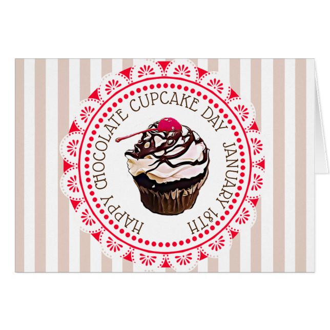 Happy Chocolate Cupcake Day Blank Wenskaart (Voorkant Horizontaal)