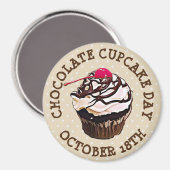 Happy Chocolate Cupcake Day Magnet (Voorkant / Achterkant)