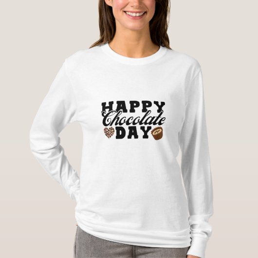 Happy Chocolate Day, Chocolate Lover's vreugde T-shirt (Voorkant)