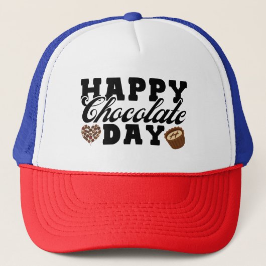 Happy Chocolate Day, Chocolate Lover's vreugde Trucker Pet (Voorkant)